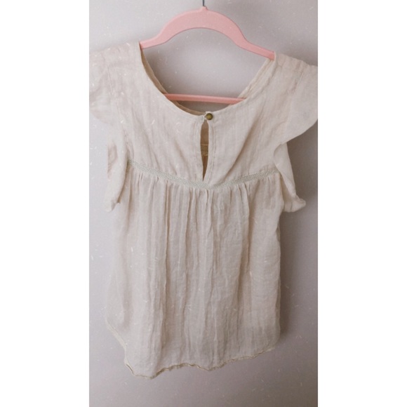 Flowy Lightweight Sheer Natural Cream Top - Picture 2 of 2